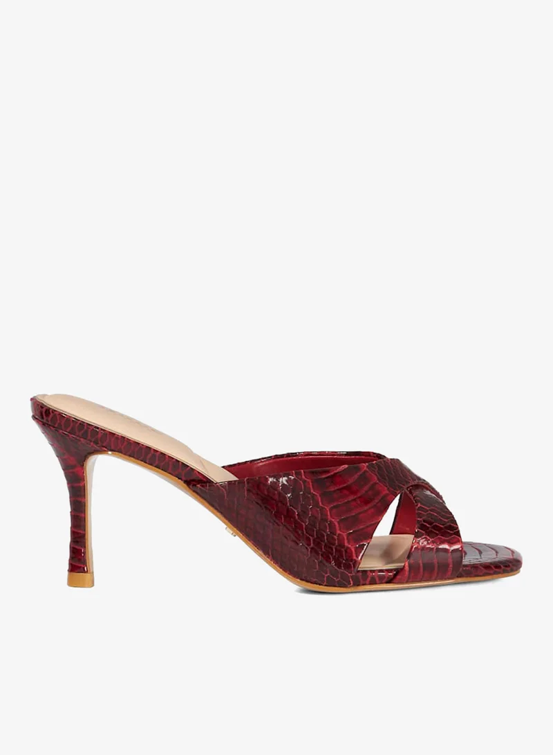 ديون لندن صنادل بكعب متوسط مفتوحة من الأمام